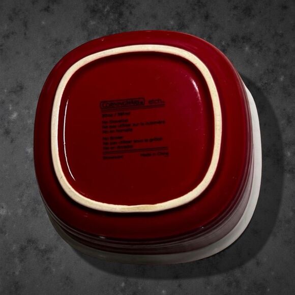 Corningware Etch 20oz Cassorle Dish Red Etch - Picture 3 of 5